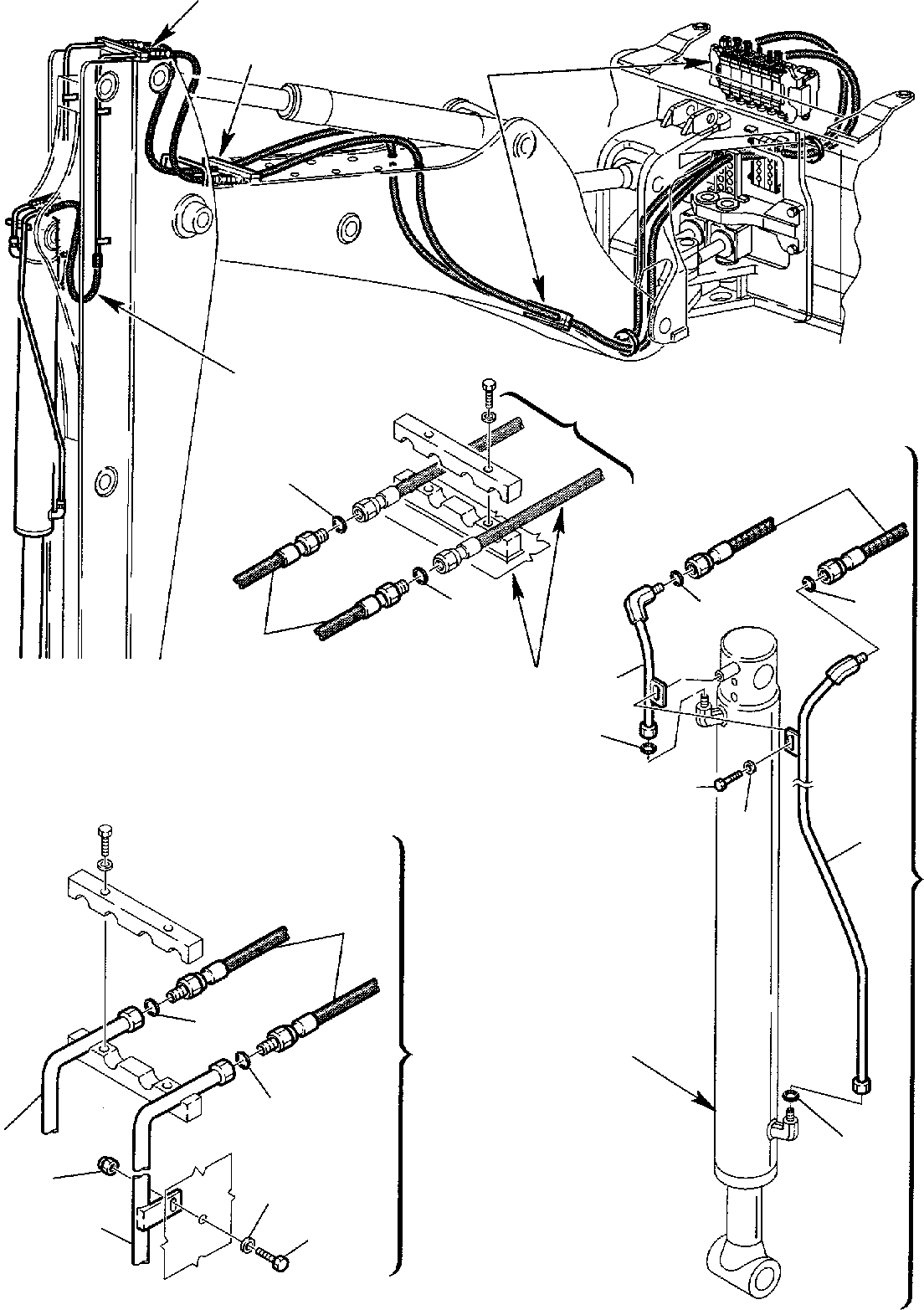 Part 57. HYDRAULIC PIPING (BUCKET CYLINDER LINE) (FOR JIG ARM) [6770]