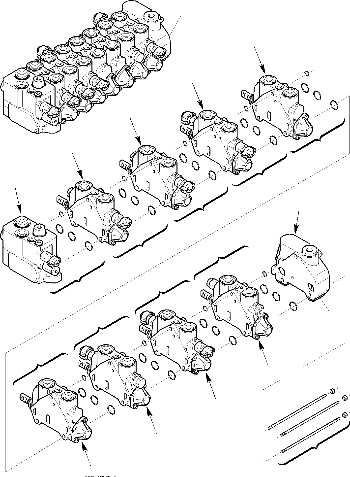 Part 30. BACKHOE CONTROL VALVE (8 SECTIONS) (HAMMER + JIG ARM) [6400]