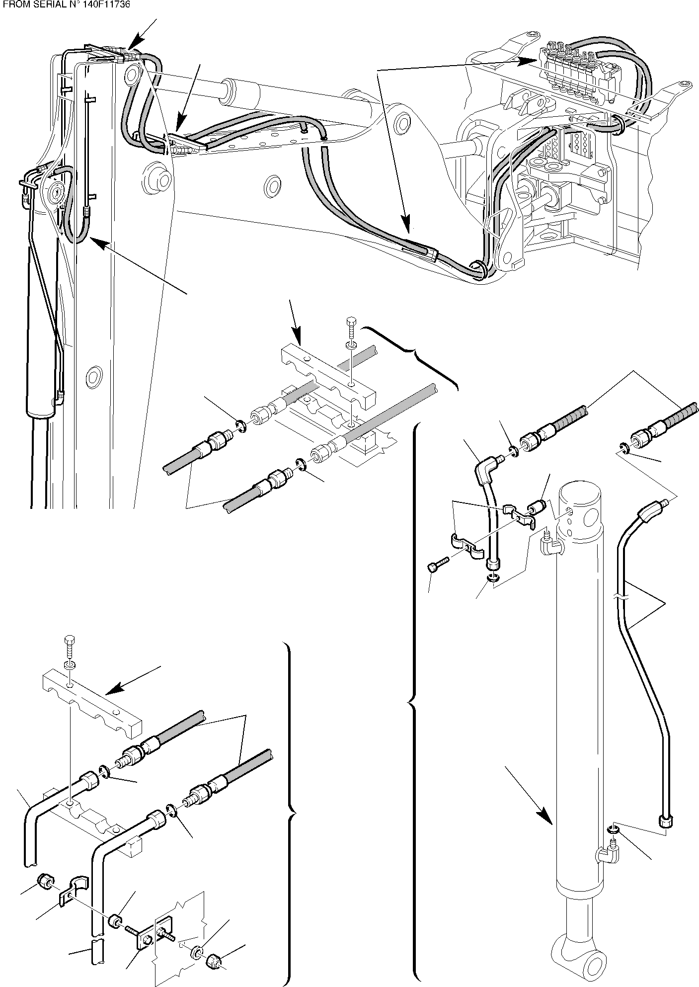 Part 63. HYDRAULIC PIPING (BUCKET CYLINDER LINE) (FOR JIG ARM) [6771]