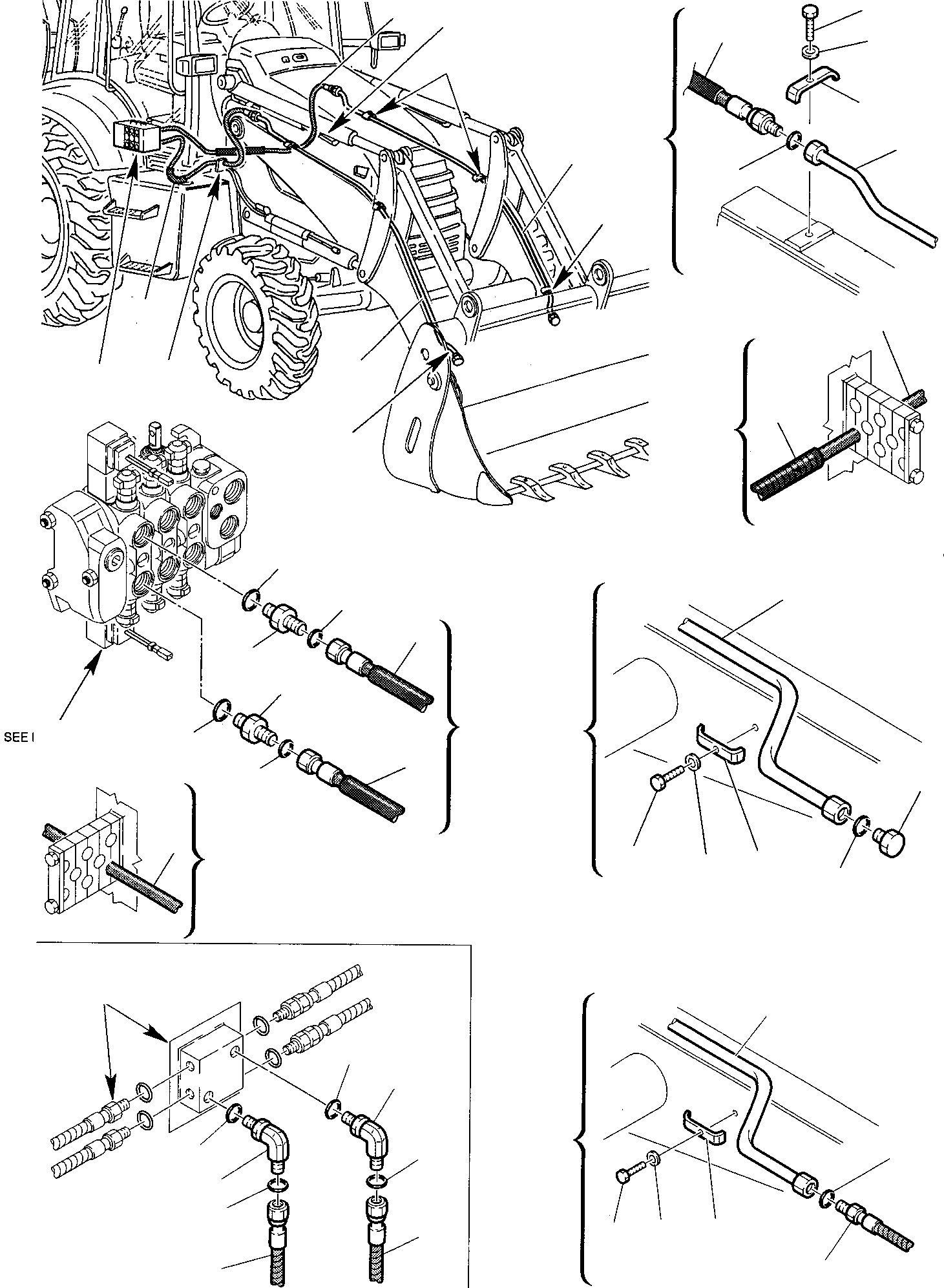 Part 42. HYDRAULIC PIPING (BUCKET - 4 IN 1 CYLINDER LINE) (1/2) [6660]