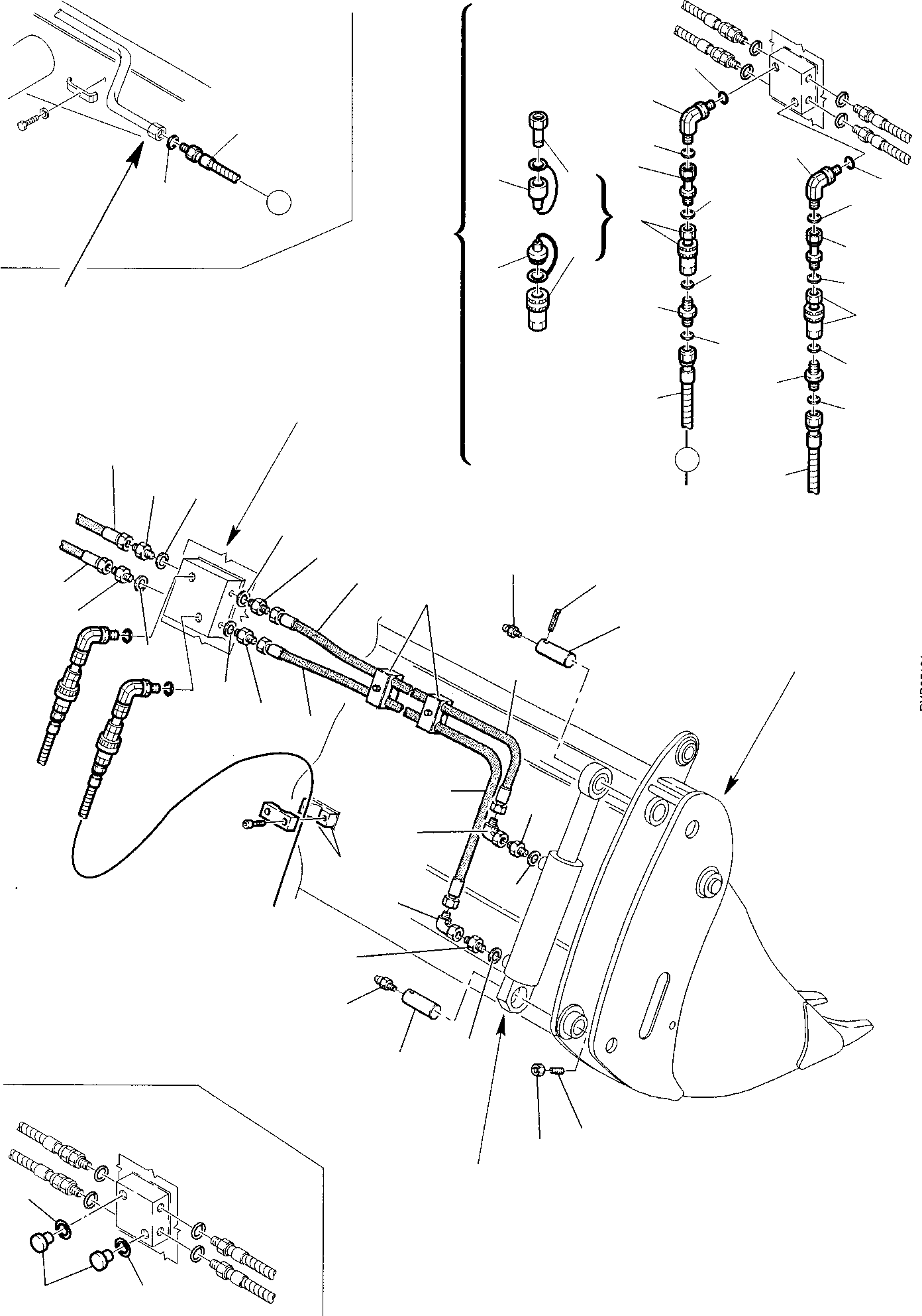 Part 45. BUCKET HYDRAULIC PIPING (MECHANICAL FAST COUPLING LINE 4 IN 1) (OPTION [6685]