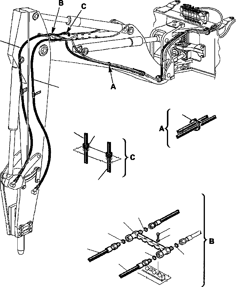 Part |$65. HYDRAULIC PIPING - HAMMER LINE - BOOM TO ARM [H6830-02A0]