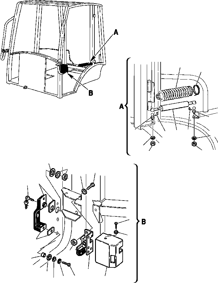 Part |$18. CAB - SPRING AND DOOR LOCK [K5215-02A0]