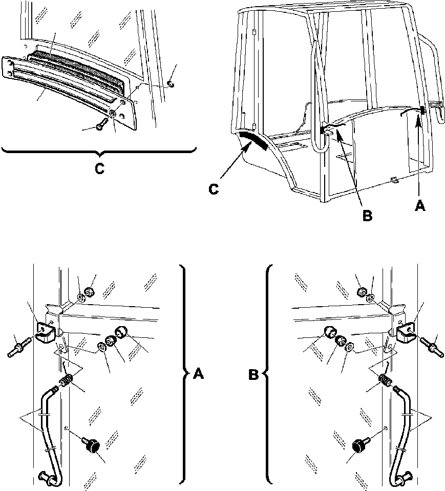 Part |$22. OPERATOR'S CAB - FILTER AND DOOR STOP [K5235-01A0]