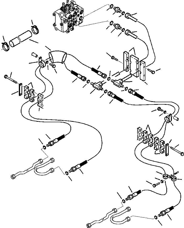 Part |$68. LOADER PIPING - CONTROL VALVE TO BOOM CYLINDERS [H6600-01A0]