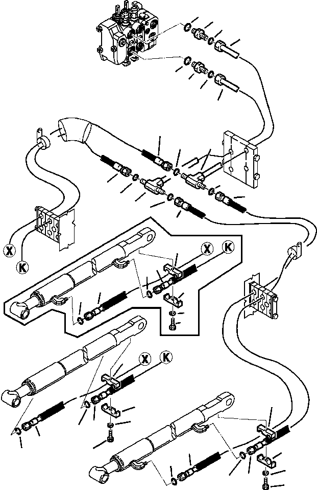 Part |$74. LOADER PIPING - CONTROL VALVE TO BUCKET CYLINDER [H6600-01A5]