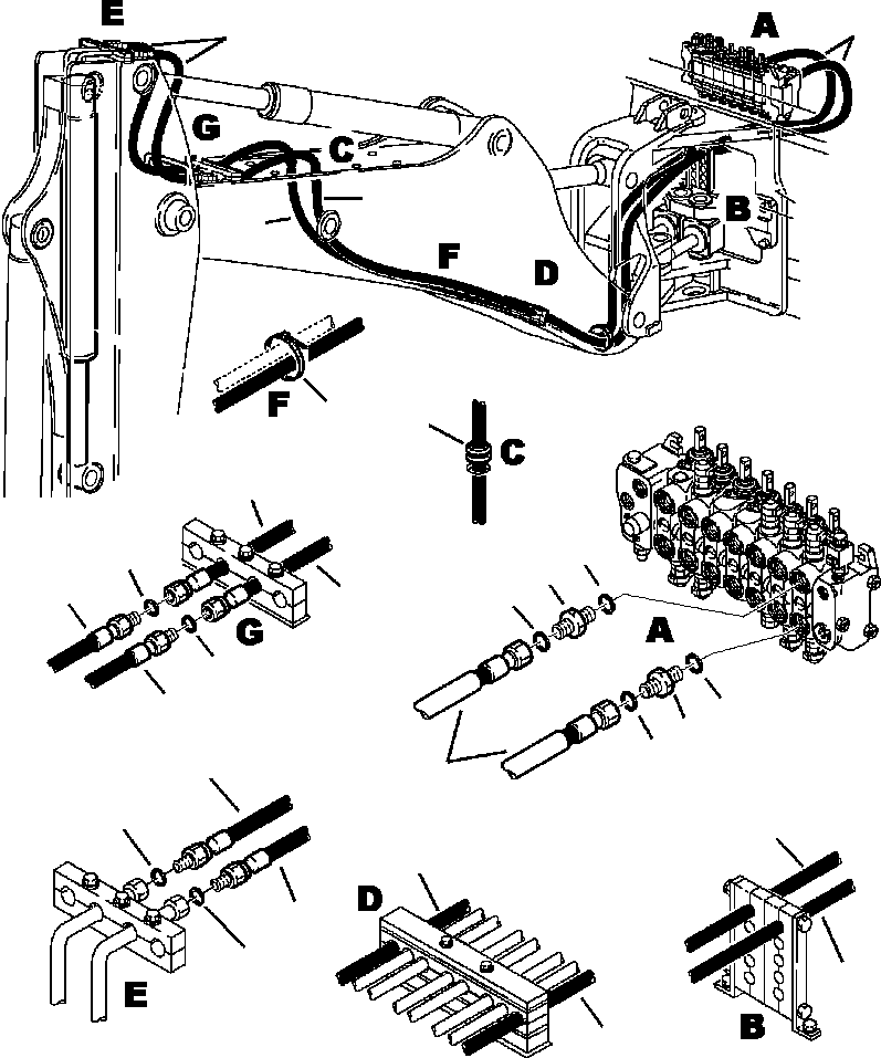 Part |$89. TELESCOPIC ARM PIPING - CYLINDER LINES [H6800-01A0]