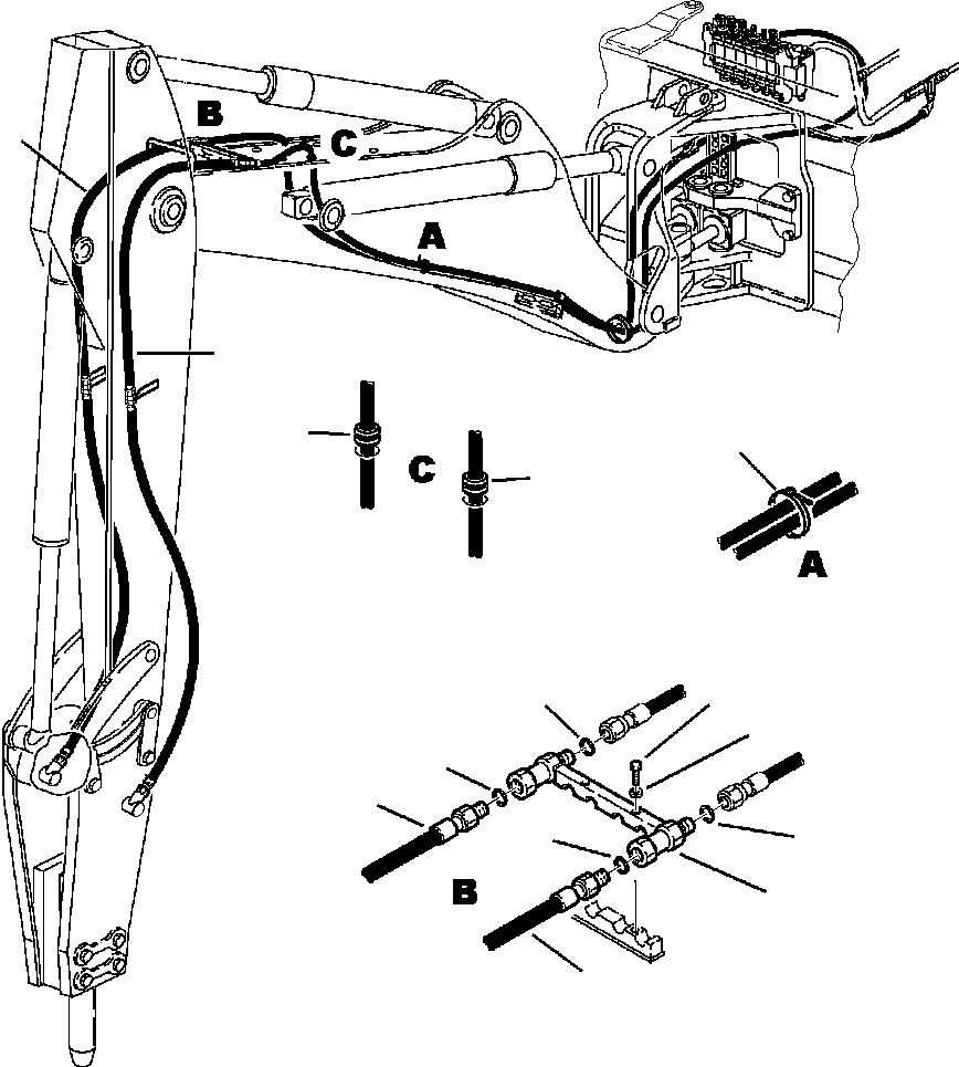 Part |$96. HAMMER PIPING - BOOM TO ARM [H6900-01A4]