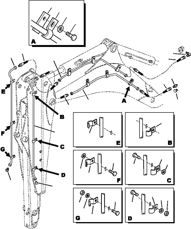 Part |$160. BACKHOE PIPING HAMMER LINES WITH TELESCOPIC ARM [H6515-01A0]