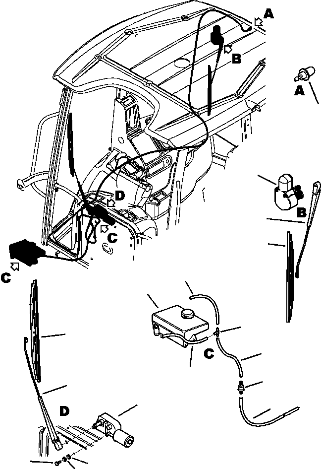 Part |$94. CAB WITHOUT AIR CONDITIONING WINDOW WIPERS [K5106-01A0]