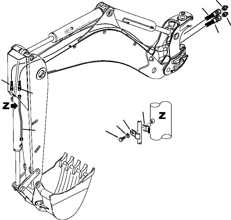 Part |$134. BACKHOE PIPING STANDARD ARM BUCKET LINE [H6503-01A0]