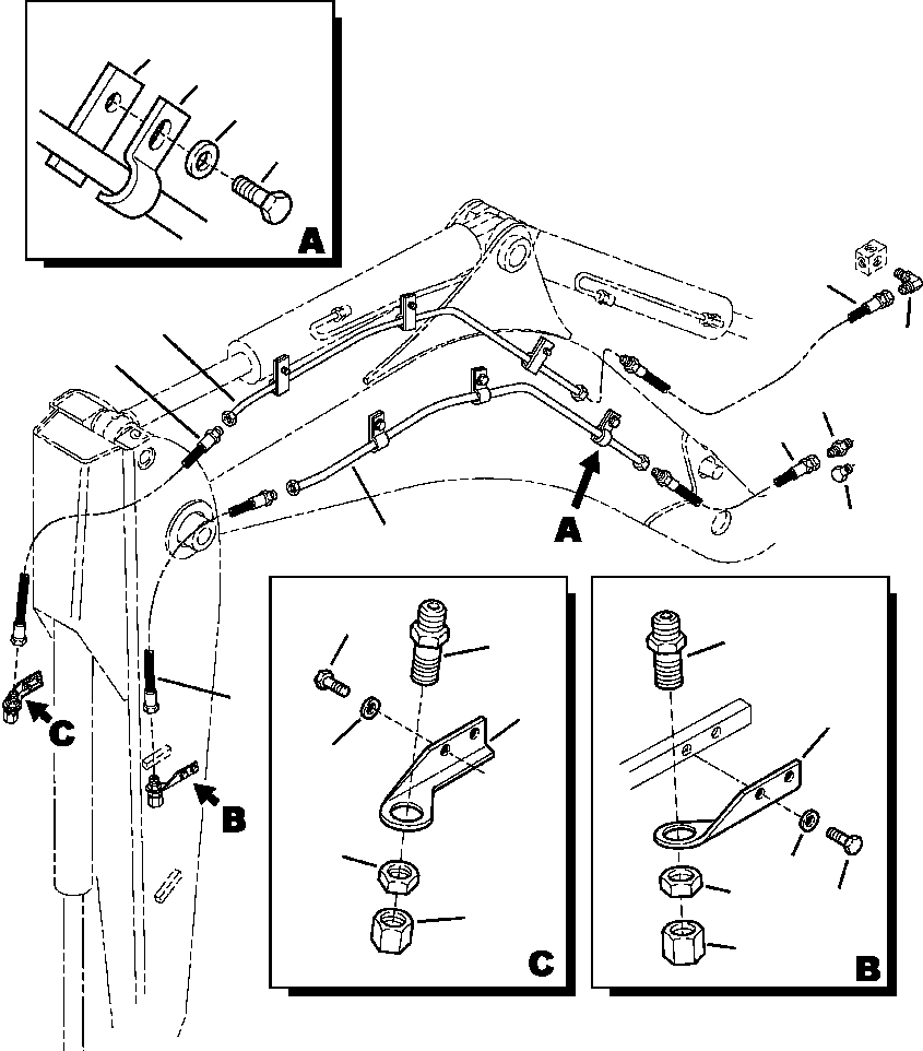 Part |$158. BACKHOE PIPING HAMMER LINES WITH STANDARD ARM [H6514-01A0]