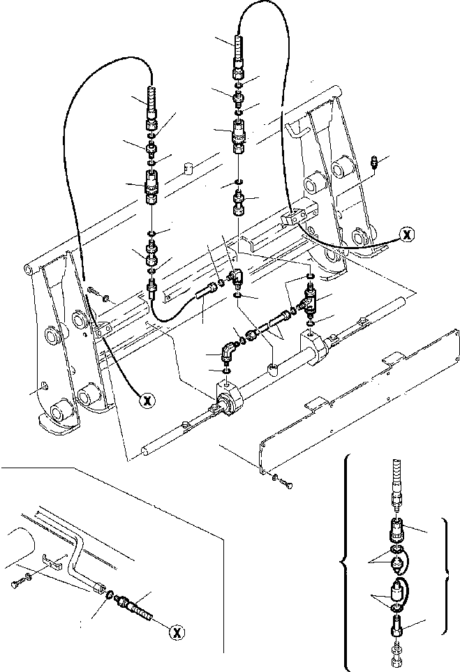 Part |$48. HYDRAULIC PIPING - BUCKET FAST COUPLING LINE [H6680-01A0]