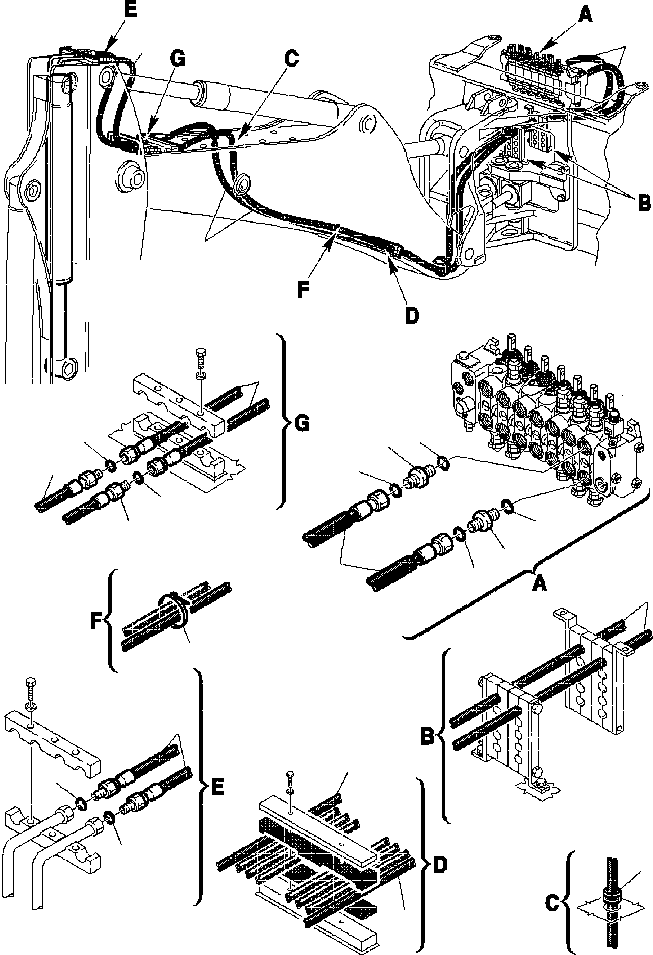 Part |$65. HYDRAULIC PIPING - ARM CYLINDER LINE FOR JIG ARM [H6850-01A0]