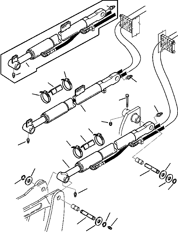 Part |$75. LOADER PIPING - BUCKET CYLINDER LINES [H6600-01A6]