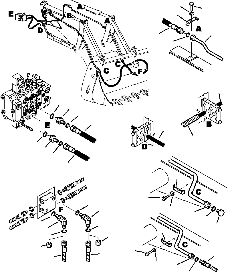 Part |$79. LOADER PIPING - CONTROL VALVE TO MP BUCKET [H6660-01A0]