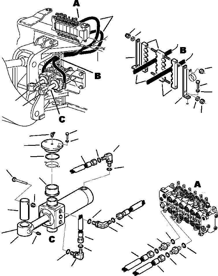 Part |$82. BACKHOE PIPING - SWING CYLINDER LINES [H6700-01A0]