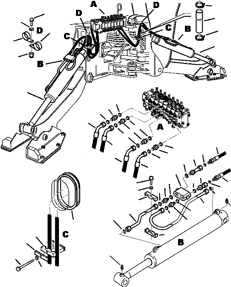 Part |$88. BACKHOE PIPING - OUTRIGGER CYLINDER LINES [H6700-01A6]