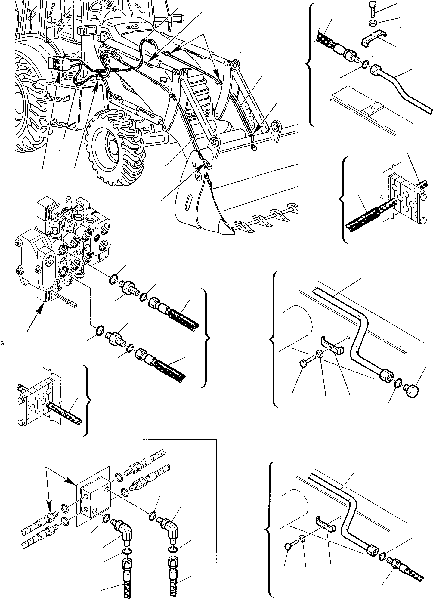 Part 42. HYDRAULIC PIPING (BUCKET - 4 IN 1 CYLINDER LINE) (1/2) [6660]