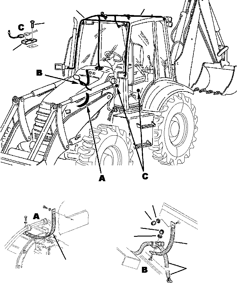 Part |$20. ELECTRICAL SYSTEM - CAB/CANOPY WIRING AND GROUND STRAPS [E1501-02A0]