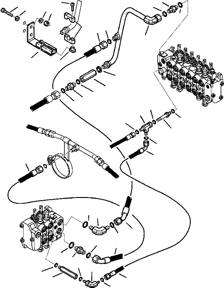 Part |$56. HYDRAULIC PIPING - LOADER TO BACKHOE VALVE [H6500-01A3]