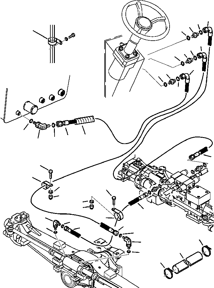 Part |$59. HYDRAULIC PIPING - FRONT STEERING LINES [H6500-01A6]