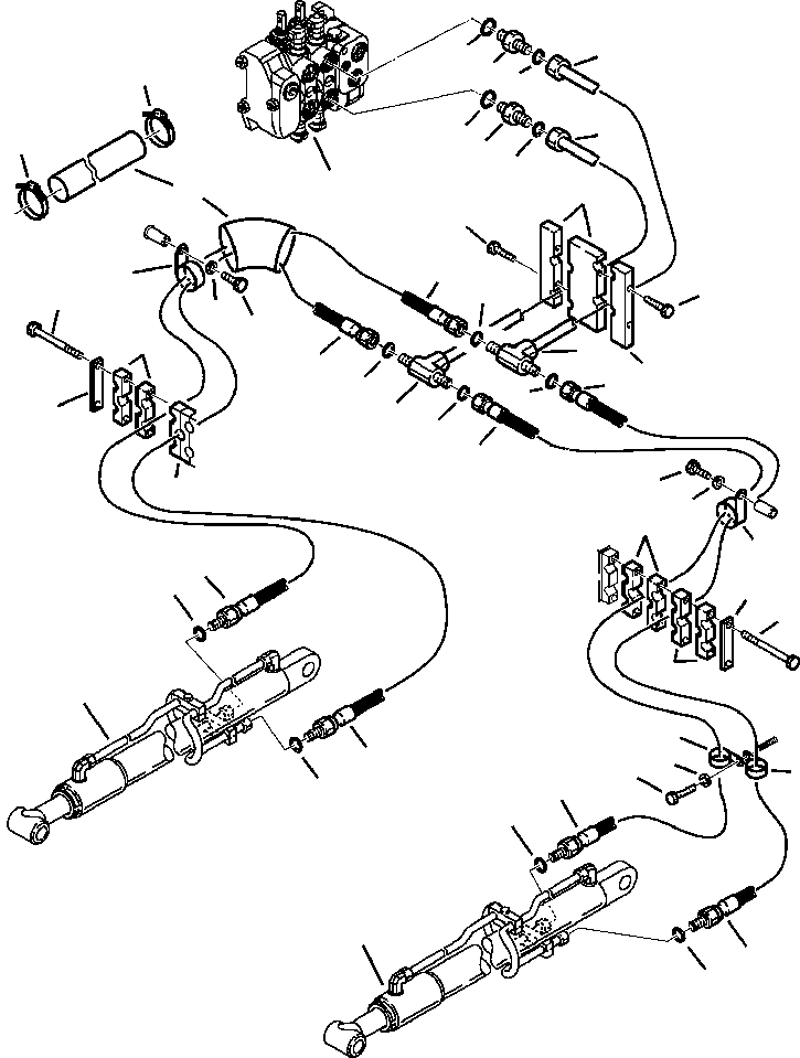 Part |$74. LOADER PIPING - CONTROL VALVE TO BOOM CYLINDERS [H6600-01A0]