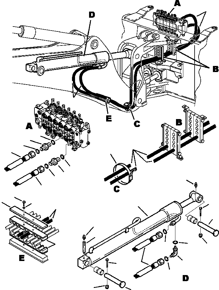 Part |$87. BACKHOE PIPING - BOOM CYLINDER LINES [H6700-01A1]