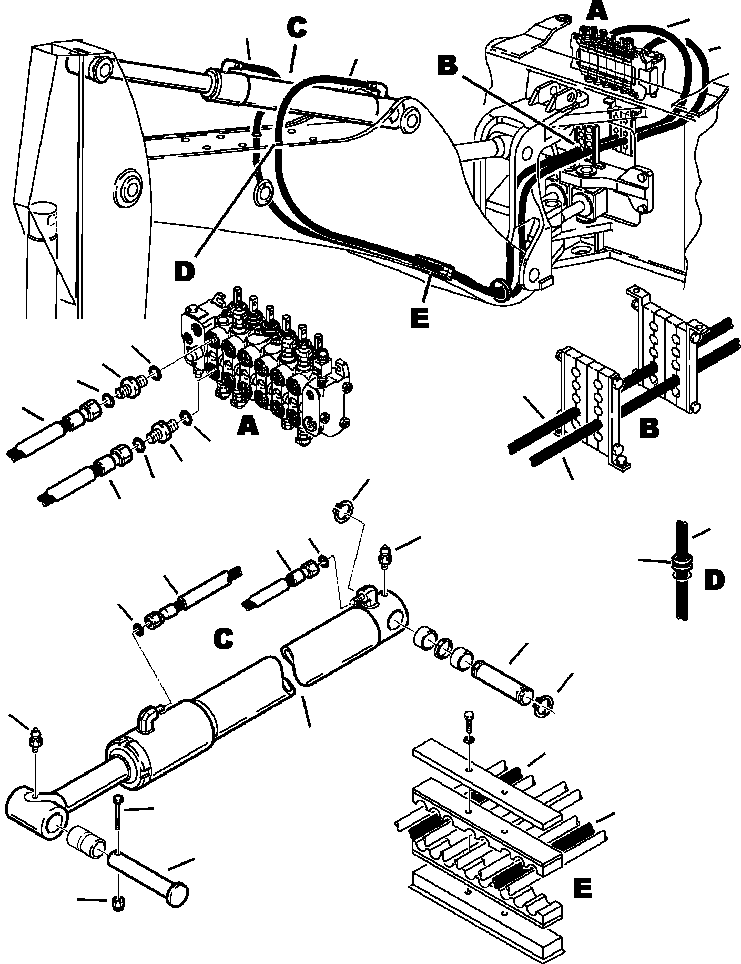 Part |$89. BACKHOE PIPING - ARM CYLINDER LINES [H6700-01A3]