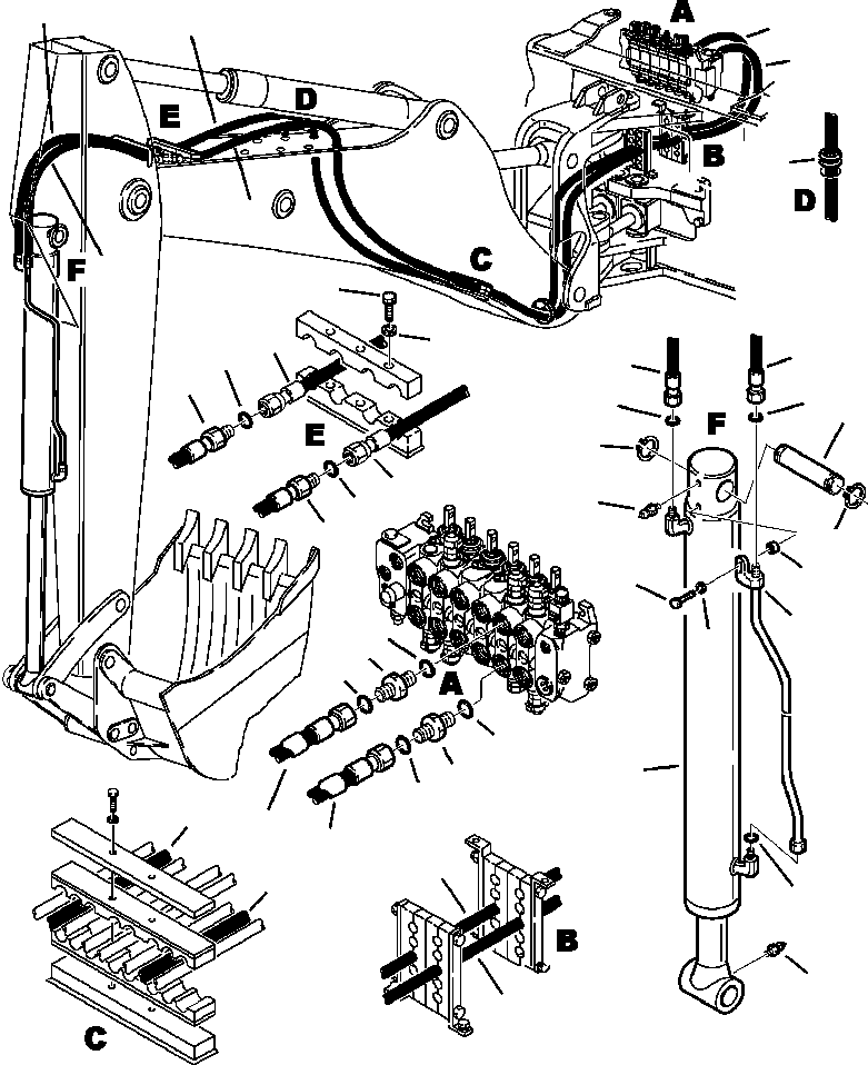 Part |$91. BACKHOE PIPING - BUCKET CYLINDER LINES [H6700-01A5]