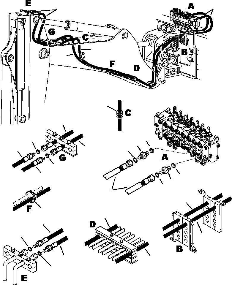 Part |$93. TELESCOPIC ARM PIPING - CYLINDER LINES [H6800-01A0]