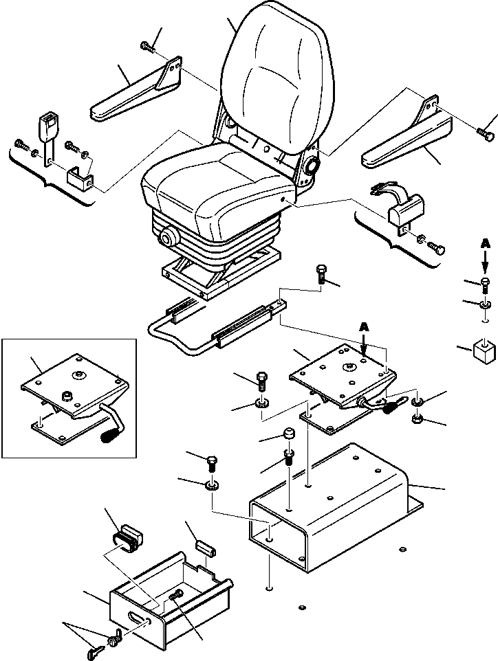 WB150AN1 WBK10039 IG. K5500-01A0 CAB OPERATOR'S SEAT - SUPPORT AND MOUNTING