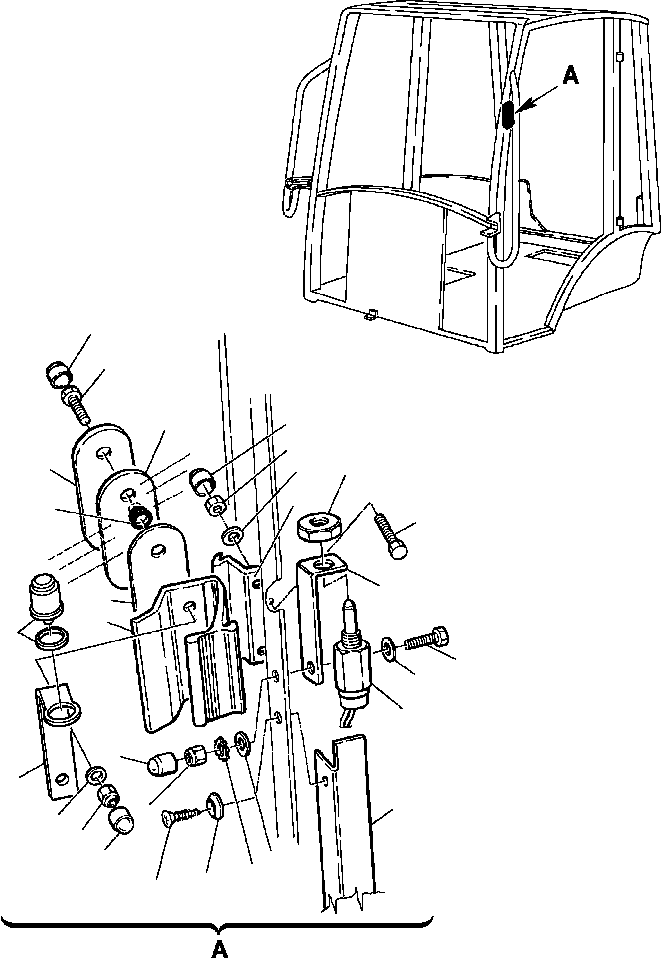 Part |$19. OPERATOR'S CAB - WINDOW HANDLE AND SWITCH [K5225-01A0]