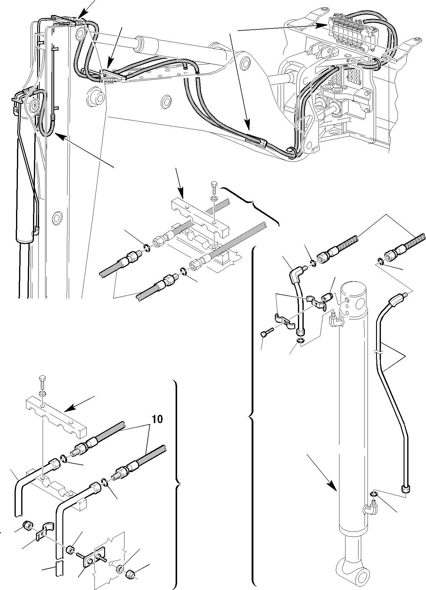 Part 61. HYDRAULIC PIPING (BUCKET CYLINDER LINE) (FOR JIG ARM) [6771]