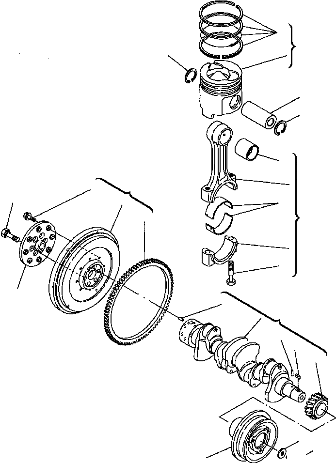 WB150P2N RXB01630 IG. A0261-02A0 CRANKSHAFT AND PISTON