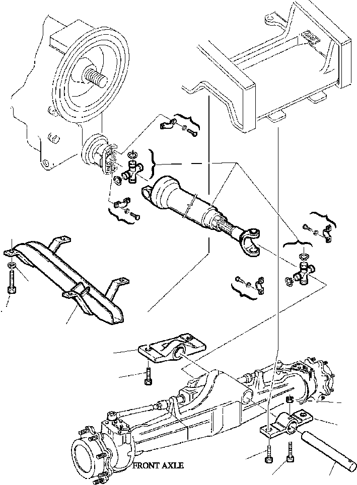 Part |$1. FRONT PROPELLER SHAFT AND FRONT AXLE MOUNTING - 4WD [F3200-01A0]