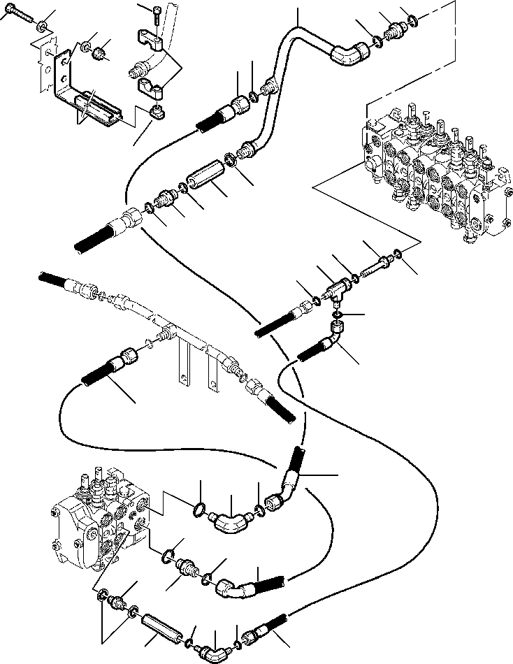 Part |$53. HYDRAULIC PIPING - LOADER TO BACKHOE VALVE [H6520-01A0]