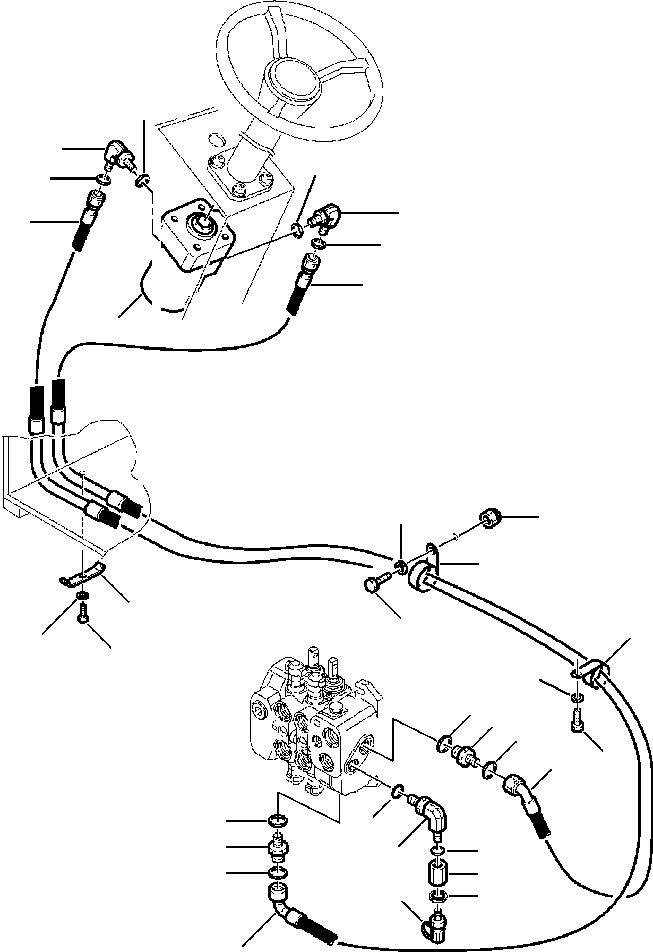 Part |$55. HYDRAULIC PIPING - LOADER VALVE TO STEERING VALVE [H6550-01A0]