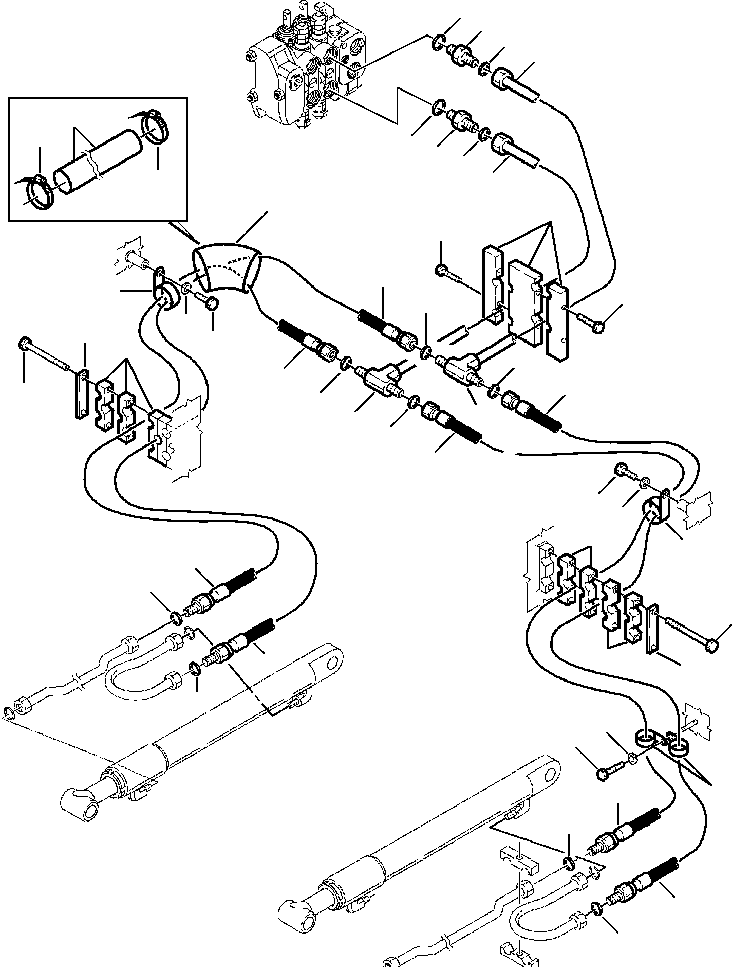 Part |$70. LOADER PIPING - CONTROL VALVE TO BOOM CYLINDERS [H6600-01A0]