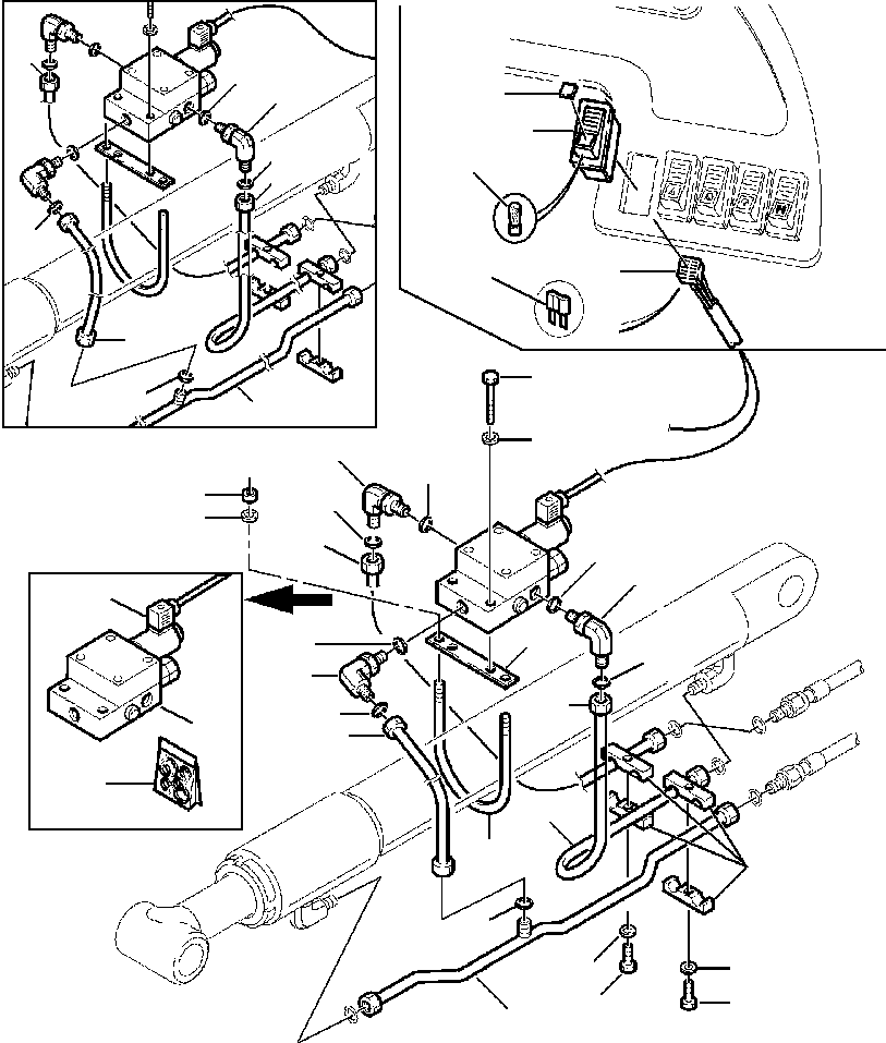 Part |$75. LOADER PIPING - BOOM CYLINDER ELECTRIC SAFETY VALVES [H6625-01A0]