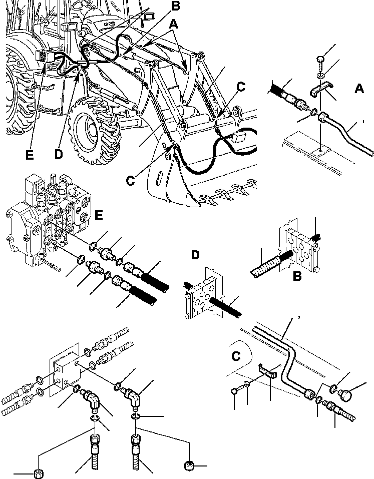 Part |$81. LOADER PIPING - CONTROL VALVE TO MP BUCKET [H6660-01A0]