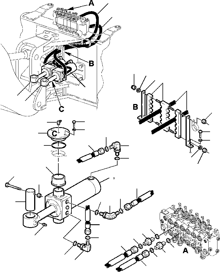 Part |$84. BACKHOE PIPING - SWING CYLINDER LINES [H6700-01A0]