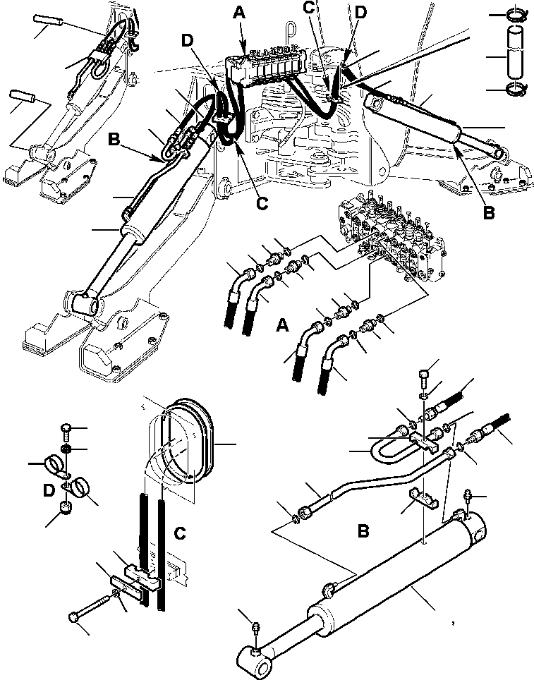 Part |$92. OUTRIGGER PIPING - CONTROL VALVE TO CYLINDERS [H6780-01A0]