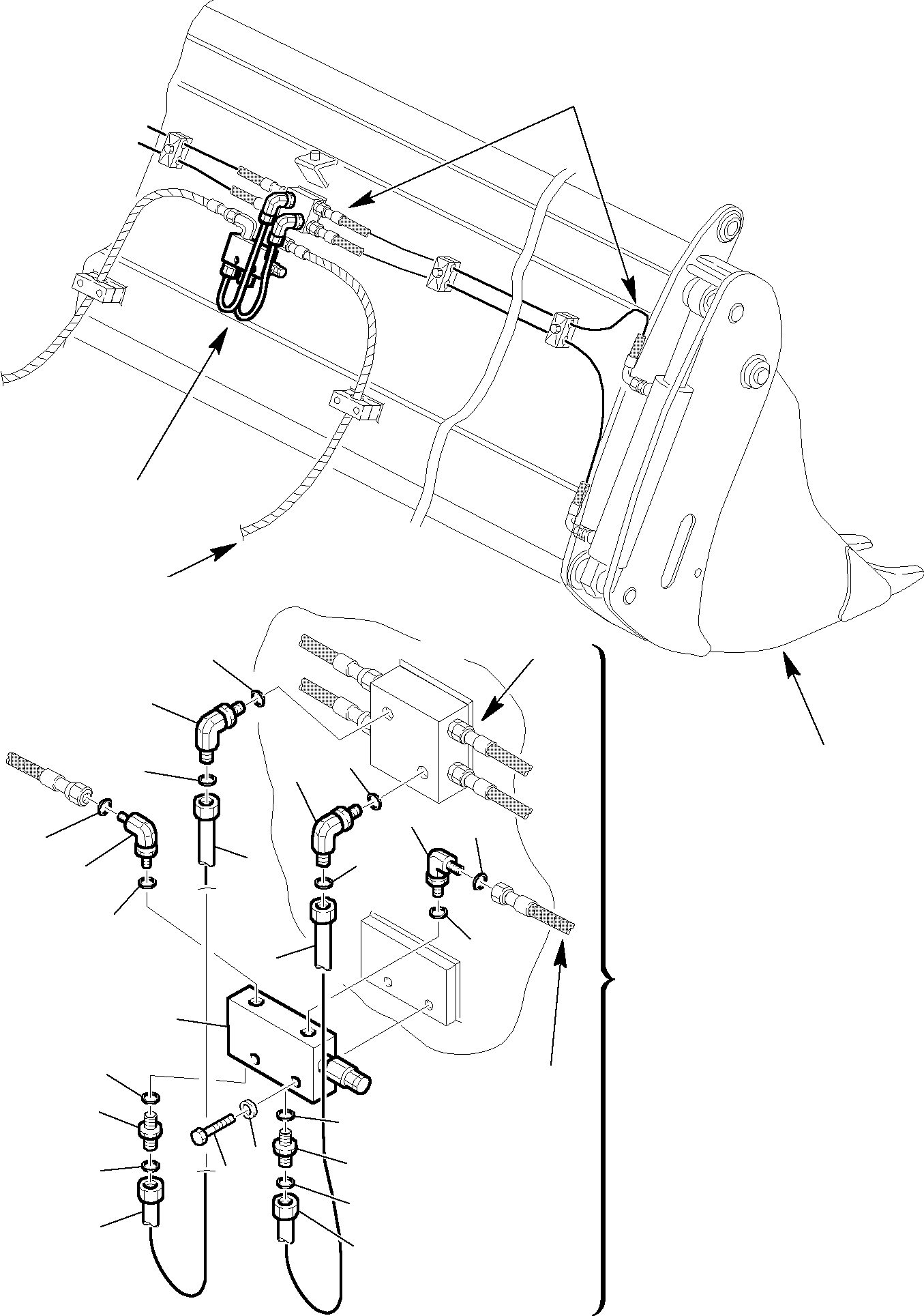 Part 56. HYDRAULIC PIPING (BUCKET 4 IN 1 CYLINDER LINE) - SAFETY VALVE - (OPTIONAL) [6675]