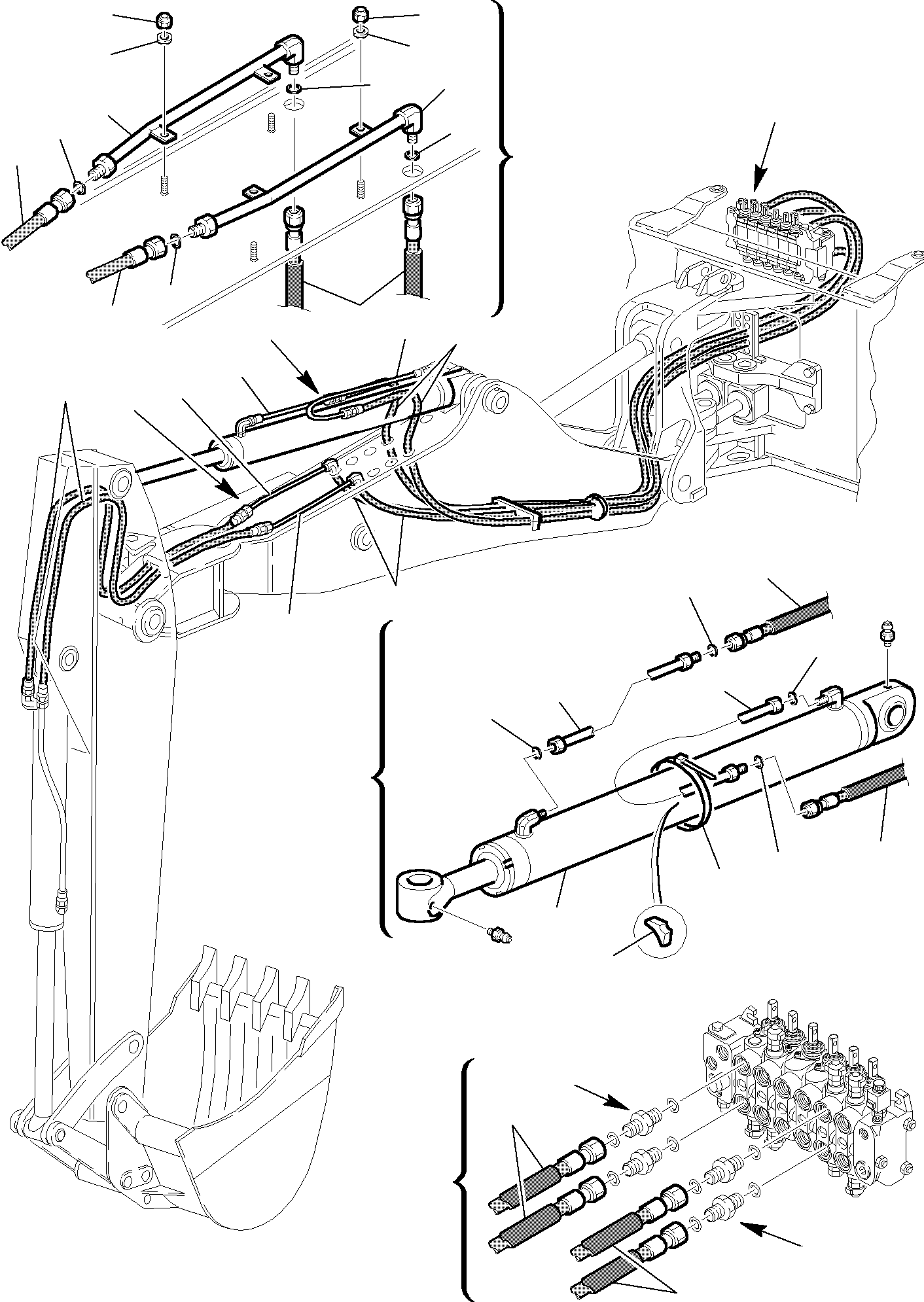 Part 68. HYDRAULIC PIPING (ARM AND BUCKET CYLINDER LINE) (FOR SIDE DIGGING BOOM) [6770]