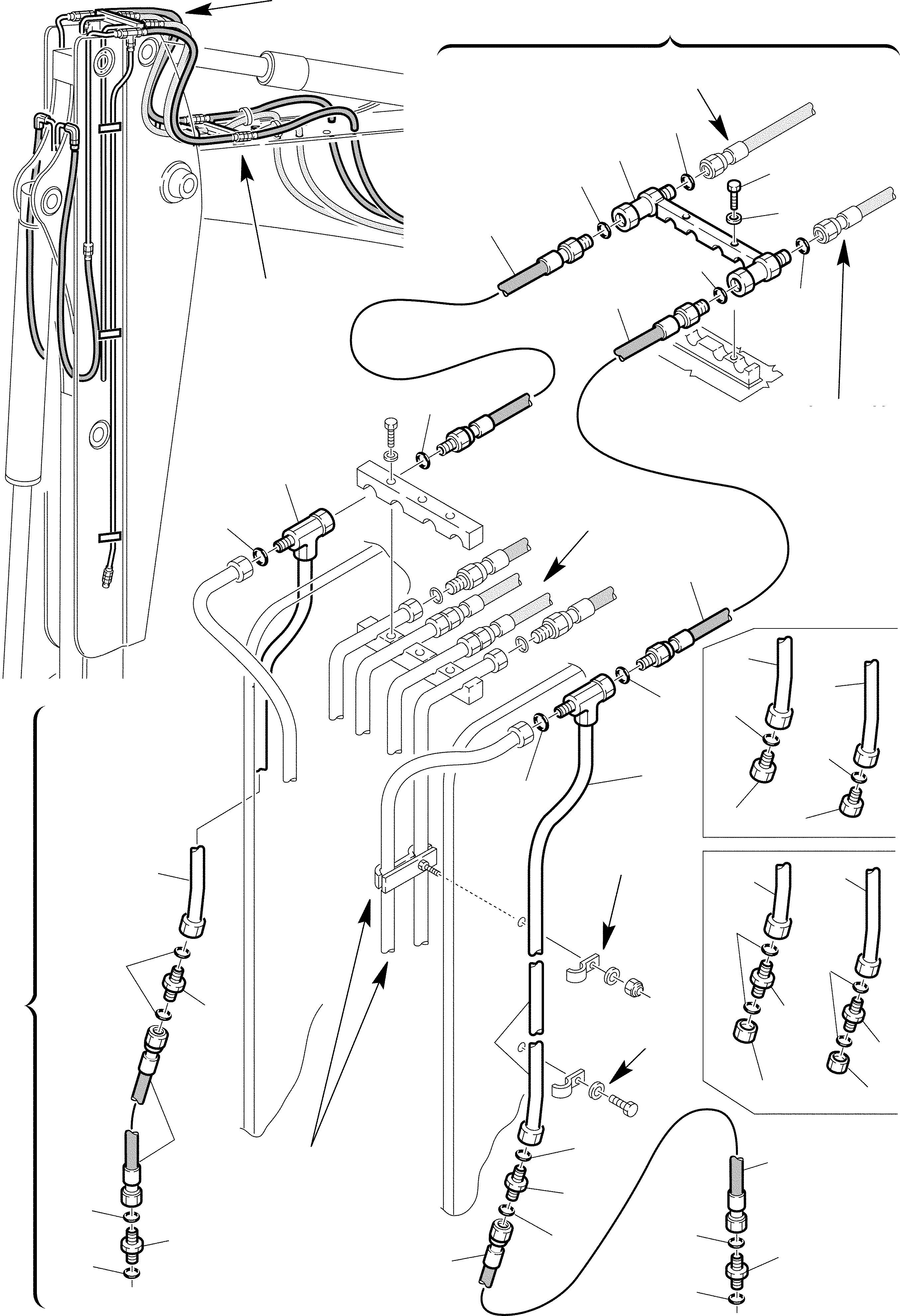 Part 92. HYDRAULIC PIPING (JIG ARM CYLINDER LINE) + HAMMER + POSITIONABLE BUCKET (4/6) [6930]