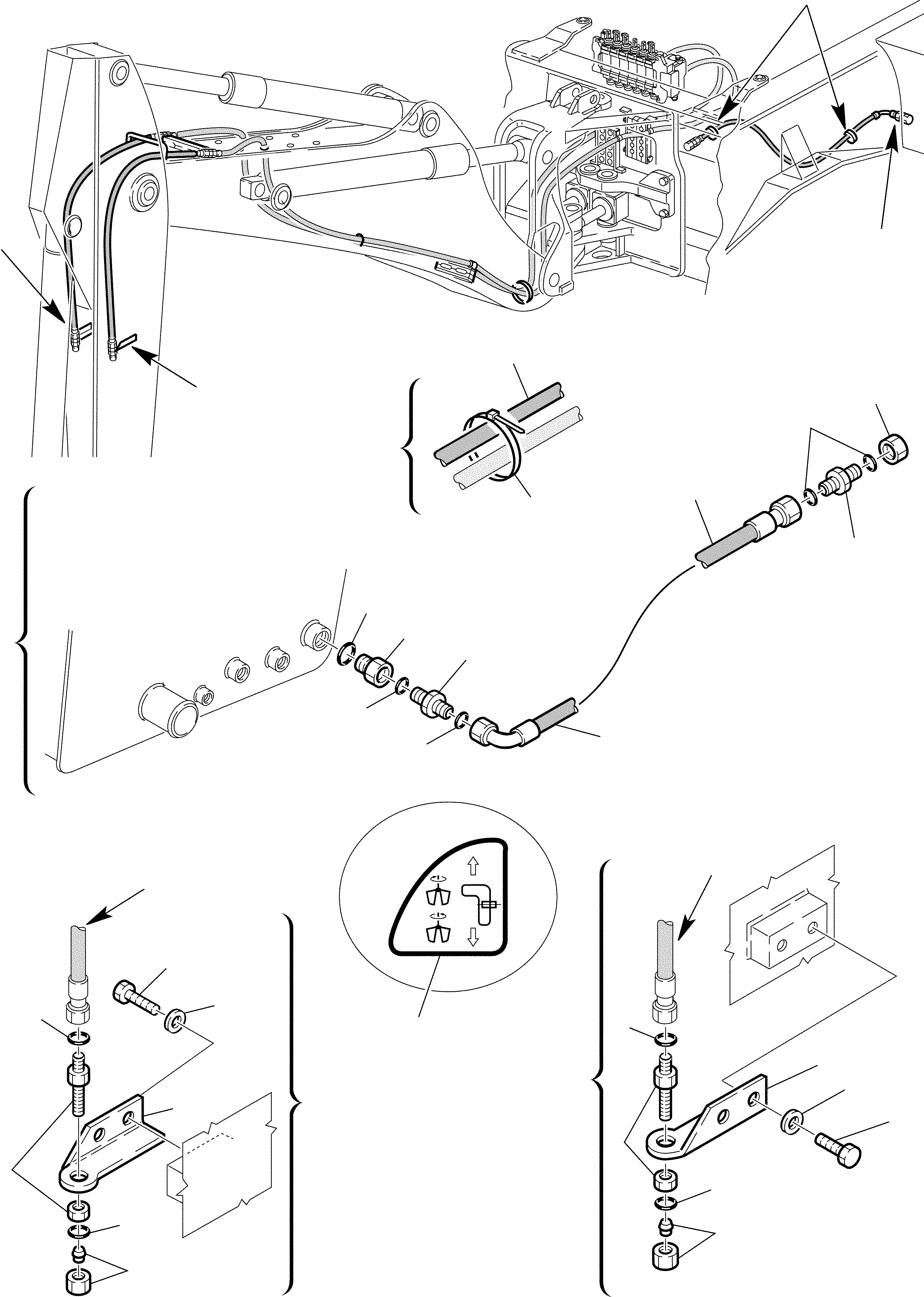 Part 97. HYDRAULIC CIRCUIT FOR POSITIONABLE SWINGING BUCKET (3/4) [6955]