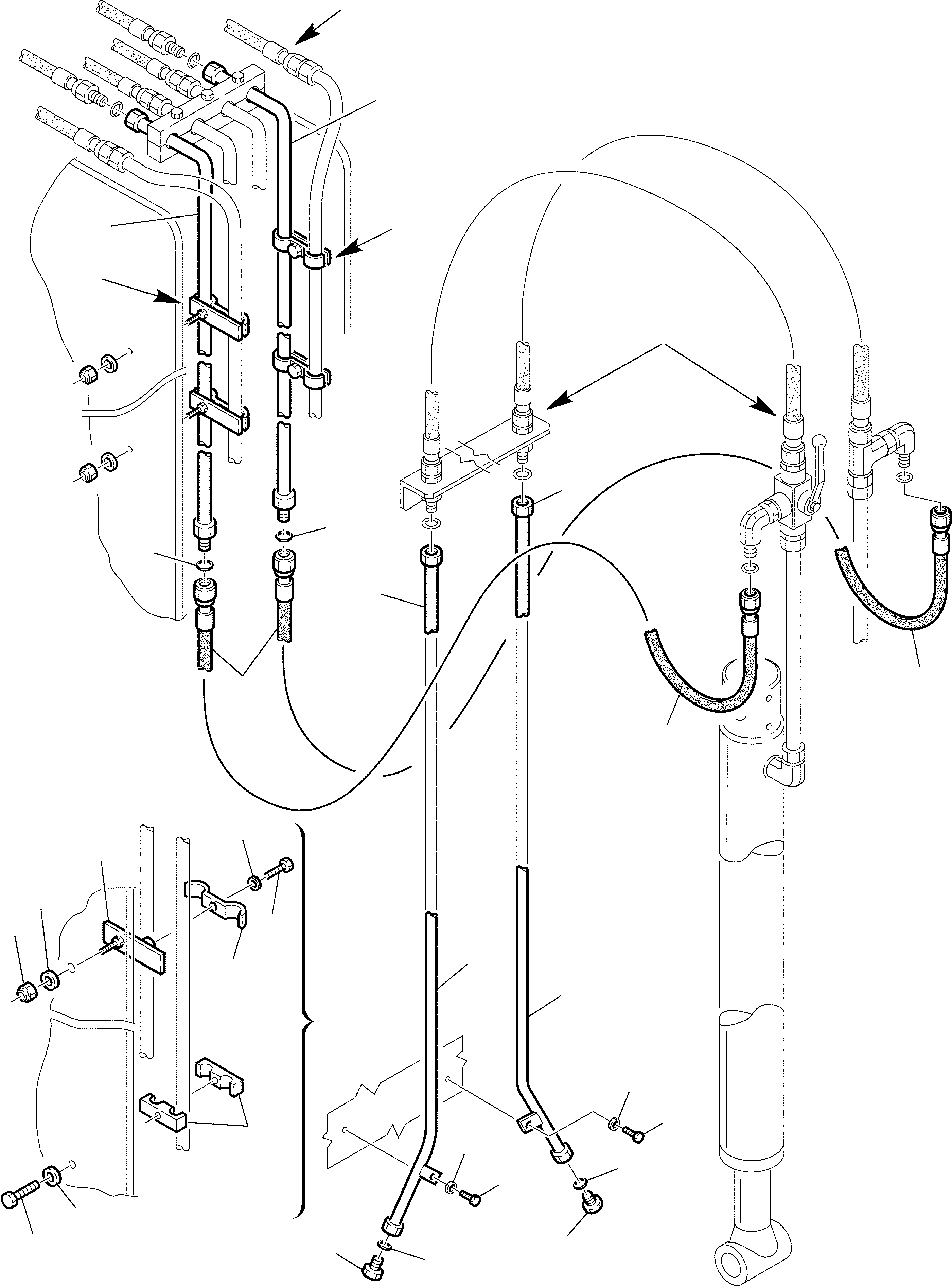 Part 105. HYDRAULIC CIRCUIT FOR POSITIONABLE SWINGING BUCKET WITH JIG ARM (4/5) [6993]