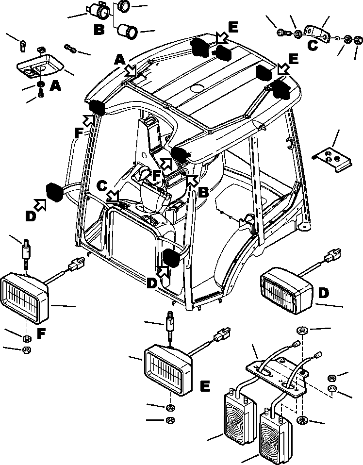 Part |$32. CAB WIRING LIGHTS [E1525-01A0]