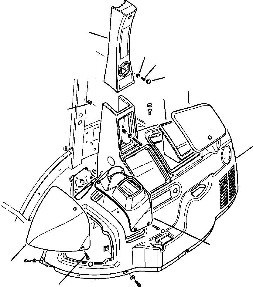 Part |$44. CAB ASSEMBLY RIGHT SIDE (CAB WITH AIR CONDITIONER) [K5009-01A0]